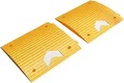 Speed Humps,Yellow Rubber Speed Humps,Reflective Speed Humps,Suitable for Cars and Light Trucks,2-Pack