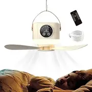 Portable Ceiling Fan With Light,Light Up Tent Ceiling Fan 3600mAh With Remote Control | 4 Speeds, Outdoor Cooler, USB Rechargeable With Timer, Cooling Device For Outdoor