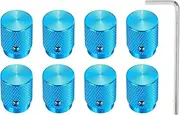 uxcell 8 Pcs Aluminium Potentiometer Knobs, 1/4"(6mm) IDx1/2(12.5mm) ODx5/8(16mm) Height Universal Volume Tone Control Knobs for Guitar, Bass, Oval Indicator, Blue