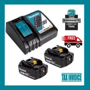 Genuine Makita 199179-3 18V Battery Charger DC18RC & 2 x 5.0Ah Battery's BL1850