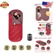 Lightweight 3-Season XL Sleeping Bag - Ideal for Camping, Hiking & Backpacking