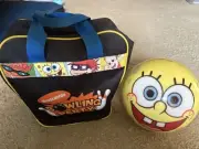 Vintage 2002 SpongeBob SquarePants Bowling Ball W/Bag 12 LB Brunswick