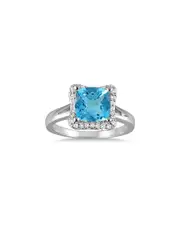 Gem Spark 14K 2.21 ct. tw. Diamond & Blue Topaz Ring