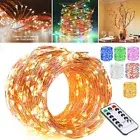 20/100/200 Battery Operated LED Copper Wire String Fairy Lights Decor W/ Remote