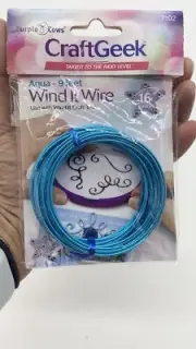 AQUA WIRE WIND IT CRAFT GEEK Purple Cows 9 FT Pattern Embellishment Kit 16 Gauge