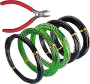 A+Selected Tree Training Wires Kit for Bonsai Tree, with Bonsai Wire Cutter - Size 1.0 mm/ 1.5 mm/ 2.0 mm (160 Feet Total), Anti-Corrosion & Rust Resistant