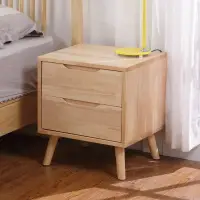 在飛比找樂天市場購物網優惠-床頭櫃 全實木床頭北歐臥室迷你收納床邊儲物原木色子