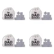 4x 9pc Splosh Fathers Day Whisky Stones Gin/Spirits Cooler w/ Storage Pouch Grey