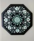 12" Marble Side corner Table Top stones Inlay Handmade Work Home Decor