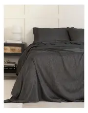 [Royal Comfort] Luxury Linen Queen Sheet Set in Charcoal