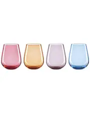 Oneida Set Of 4 True Colors Stemless Wine Glasses