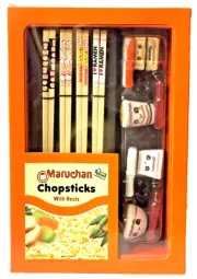 Maruchan Ramen Noodles Chopsticks With Ceramaic Rests Sealed Box Set of 4 NEW