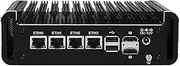 HUNSN Micro Firewall Appliance, Mini PC, OPNsense, VPN, Router PC, Core 3 N355, RJ44, 4 x 2.5GbE I226-V, 2 x HDMI, DP, TF, Type-C, 32G DDR5 RAM, 128G SSD