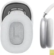 [Geekria] QuickFit Replacement Ear Pads Compatible with Apple Airpods MAX Headphones Ear Cushions, Headset Earpads, Ear Cups Cover Repair Parts (Silver)
