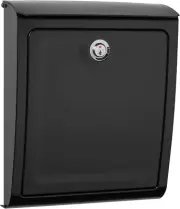 Sienna Galvanized Steel, Locking, Wall Mount Mailbox, 2596B-10, Black, Medium Ca