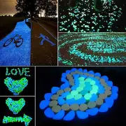 50/200pcs Glow in The Dark Pebbles Luminous Stones Rocks Garden Aquariums Decor