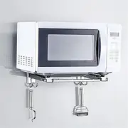 Microwave Shelf 304 Stainless Steel Microwave Oven Wall Mounted Storage Shelf Kitchen Retractable Oven Wall Bracket Thickened Organizer Rack. Microwave Mount Bracket
