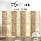 Artiss 8 Panel Clover Room Divider Screen Partition Privacy Wooden Stand Natural