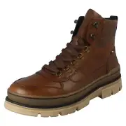 Mens Rieker Revolution 'U1271' Brown Leather Casual Lace Up & Zip Boots