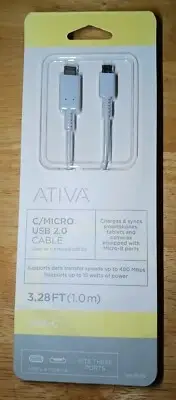 Ativa 3.28 Ft. C/Micro USB 2.0 Cable NEW