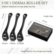 Derma Roller Microneedle FYL 3 Pack Derma Roller Kit 0.5mm/1.0mm/1.5mm Growth