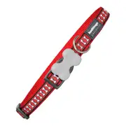 Dog Collar by Red Dingo Reflective Bones by Red 2 x 2436 Cm