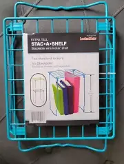LockerMate Stac A Shelf Tall 12 Inch Wire Stackable Locker Rack Organizer Mint
