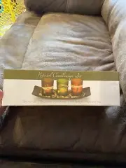 Natural Candlescape Set, 3 Decorative Candle Holders, Rocks and Tray ✨NEW✨