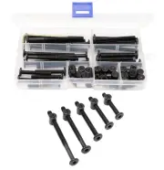50 PCS Black Hex Socket Cap Bolts Barrel Nuts Assortment Kit for Crib Baby Bed C