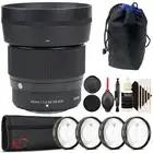 Sigma 56mm f/1.4 DC DN Contemporary Lens (FUJIFILM X) with 55mm Macro Filter Set
