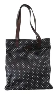 Dolce & Gabbana Elegant Canvas & Leather Tote Bag - Black & Women's White