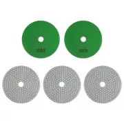 5pcs 5-Inch Grit 1000 Diamond Polishing Pads Wet/Dry for Stone Concrete Marble