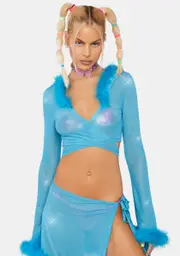 [Club Exx] Lyrical Mirage Hooded Wrap Top