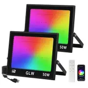 RGB Flood Light 500W Equiv Color Changing Stage Lights Bluetooth RGBW Smart F...