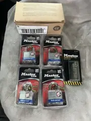4-Pack Master Lock 15/16in 24 mm Laminated Steel Padlock New 1D W/bonus Hide Key