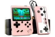 500 Classic Games Vault Gaming Handheld Compact Console Pink Dual Players