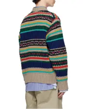 Sacai Striped Knitted Pullover 3,4 Multicolor