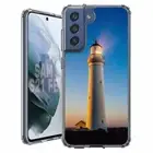For Samsung Galaxy S20 S21 S23 S24 FE 5g TPU Case+Glass(Lighthouse)