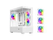 DIYPC ARGB-N1-W White USB3.0 /Type C Micro ATX Gaming Computer Case w/ Dual Temp