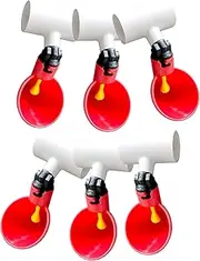 Hfarming Chicken Waterer Cups, Pack of 6 Chicken Waterer PVC Tee Fittings, with 1/8 Inch FTP Threads, Automatic Chicken Waterer for Chicken Ducks Quail Bird