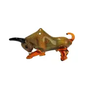 Bull Murano Style Glass Sculpture in Greenish