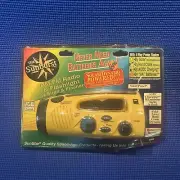 Vintage Sunburst 4-Way AM/FM Radio & Flashlight w/ Siren Solar & Hand Crank NEW