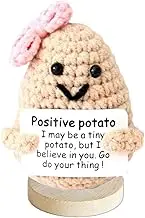 Fathers Day Gift Positive Potato Crochet Decor - Handmade Emotional Support Crochet, Positive Crochet for Home, Desk & Celebrations (1 Pcs)