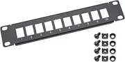 HMF 63345-02 UTP Keystone Patch Panel for Server Cabinet | 10" | 1U | 10 Ports RJ45 | Black