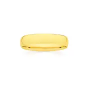 9ct Gold Half Round 4mm Width Wedder Ring - Size P