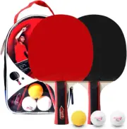 Domary Table Tennis 2 Player Set 2 Table Tennis Bats Rackets and 3 Ping Pong Bal