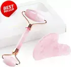 "Jade Roller & Gua Sha Set Natural Quartz Anti-Aging Tool for Face, Neck, Eyes"