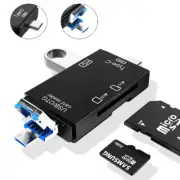 2xPortable 5 In 1 Memory Card Reader USB/Micro-USB/Type-C TF SD OTG Card Reader