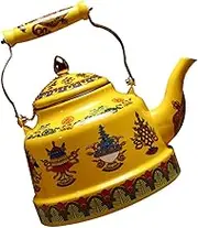 OHPHCALL Household Enamel Teapot Retro Style Water Heating Pot Capacity for Tea and Butter Tea Compatible with Gas and Induction Stoves Kettle