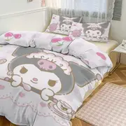 a2575 Kuromi Cute Cartoon Character Duvet Cover Set Bedding Set 1 Duvet Cover And 2 Pillowcases 3D Cartoon Printed Comfortable And Ultra Soft Bed Set